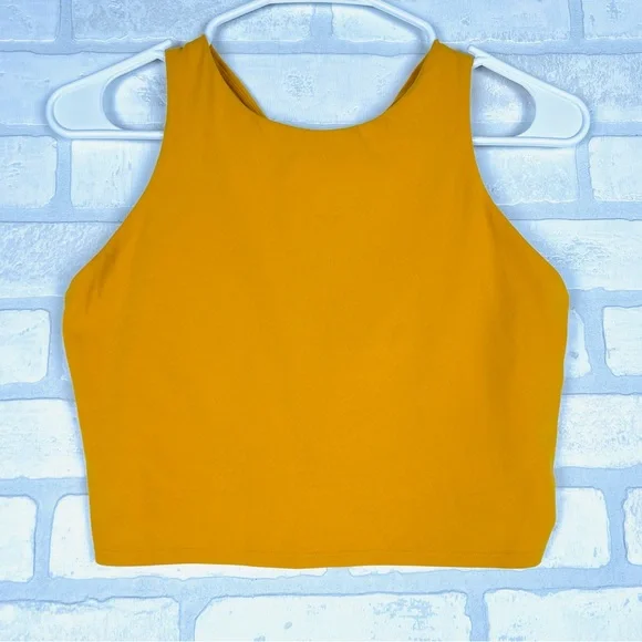 ATHLETA Conscious Crop Bra in Abyssinian Yellow Women's M Gym Yoga Athleisure - Picture 2 of 11